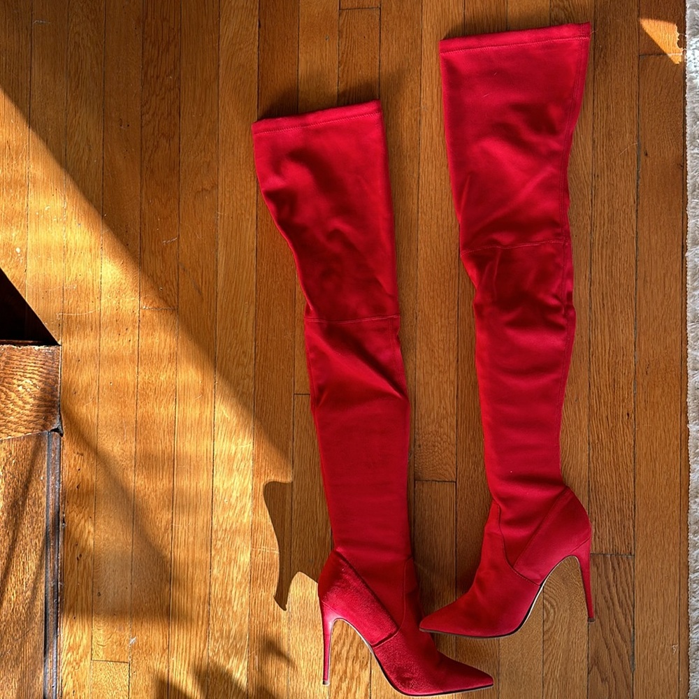 Red Thigh High Boots
